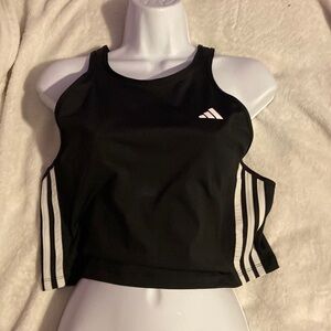 Black Addias crop top